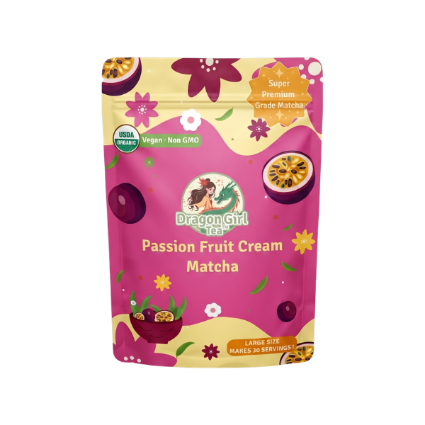 Passion Fruit Cream vegan dessert matcha, single pouch — Dragon Girl Tea
