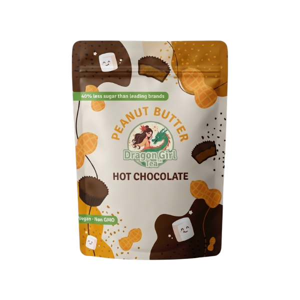 Peanut Butter Hot Chocolate, single pouch — Dragon Girl Tea