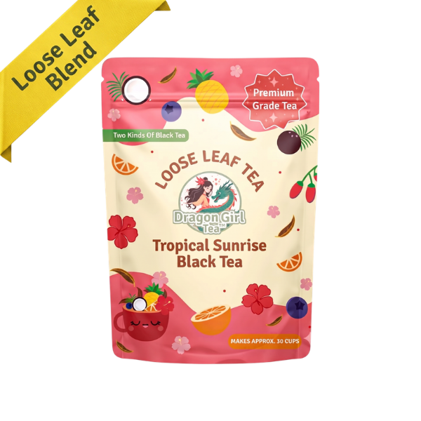 Tropical Sunrise Black Tea loose leaf pouch - Dragon Girl Tea
