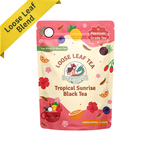 Tropical Sunrise Black Tea loose leaf pouch - Dragon Girl Tea