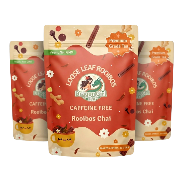 Caffeine Free Rooibos Chai loose leaf tea, 3-pack — Dragon Girl Tea