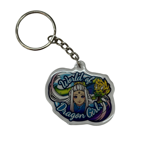 Keychain with the World of Dragon Girl logo