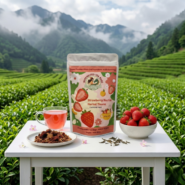 Strawberry Nectar Herbal Tisane - Compostable Tea Bags Dragon Girl Tea