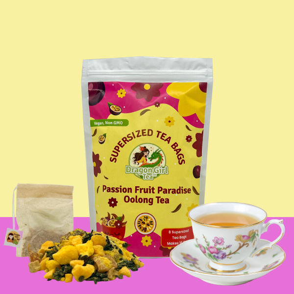 Passion Fruit Paradise Oolong Tea - Compostable Tea Bags Dragon Girl Tea