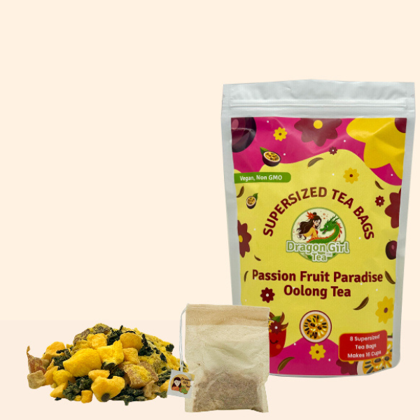 Passion Fruit Paradise Oolong Tea - Compostable Tea Bags Dragon Girl Tea