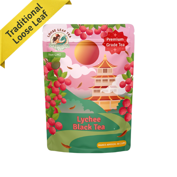 Lychee black tea loose leaf, single pouch — Dragon Girl Tea