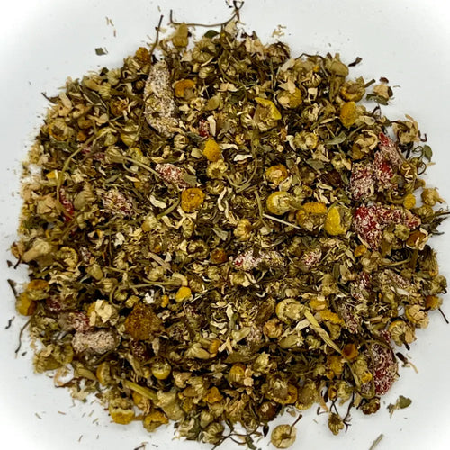 Yummy Tummy herbal tisane loose chamomile blend - Dragon Girl Tea