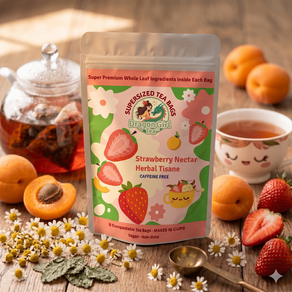 Strawberry Nectar Herbal Tisane - Compostable Tea Bags Dragon Girl Tea