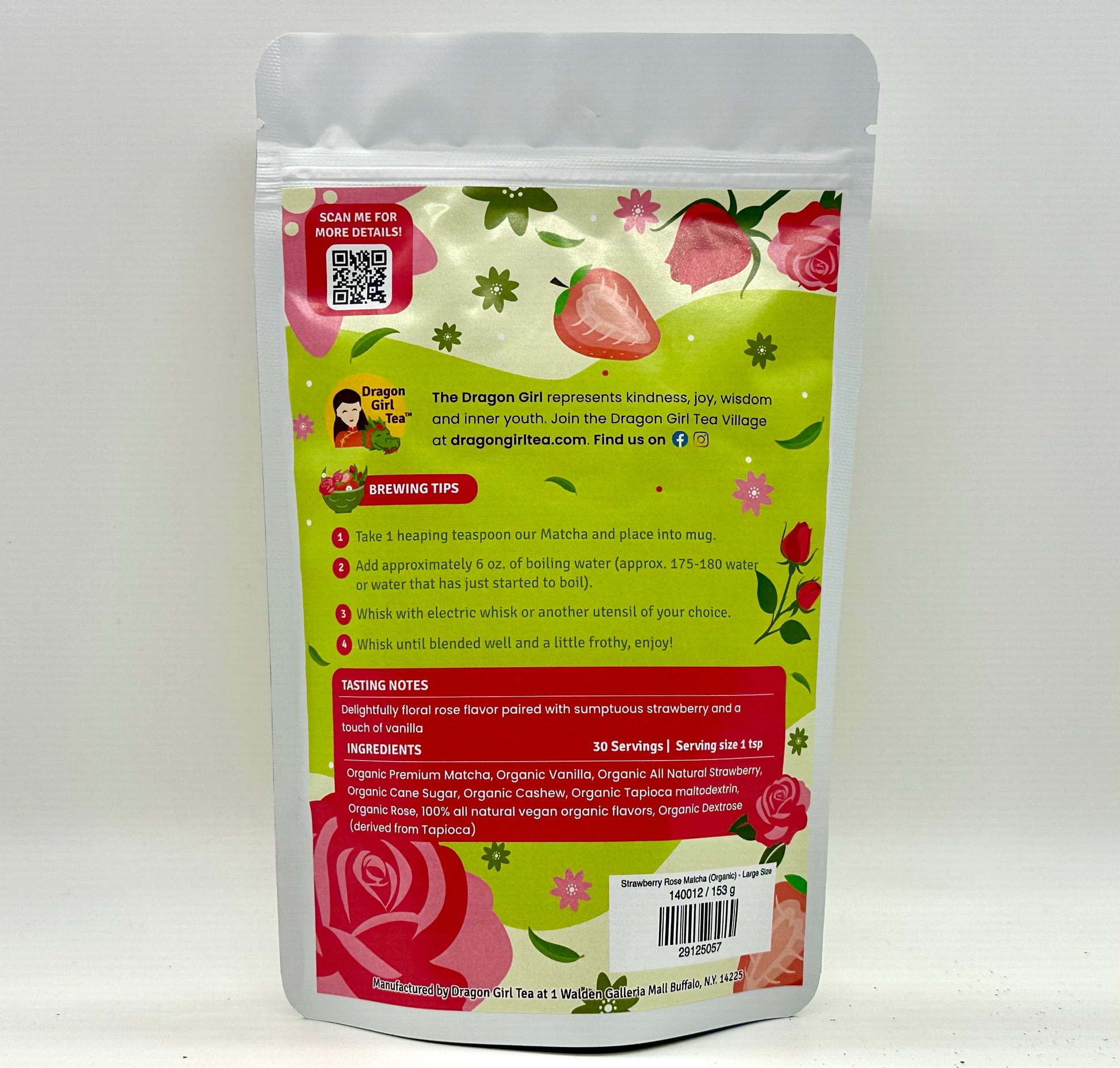 Strawberry Rose Matcha (Organic) - Large Sizes