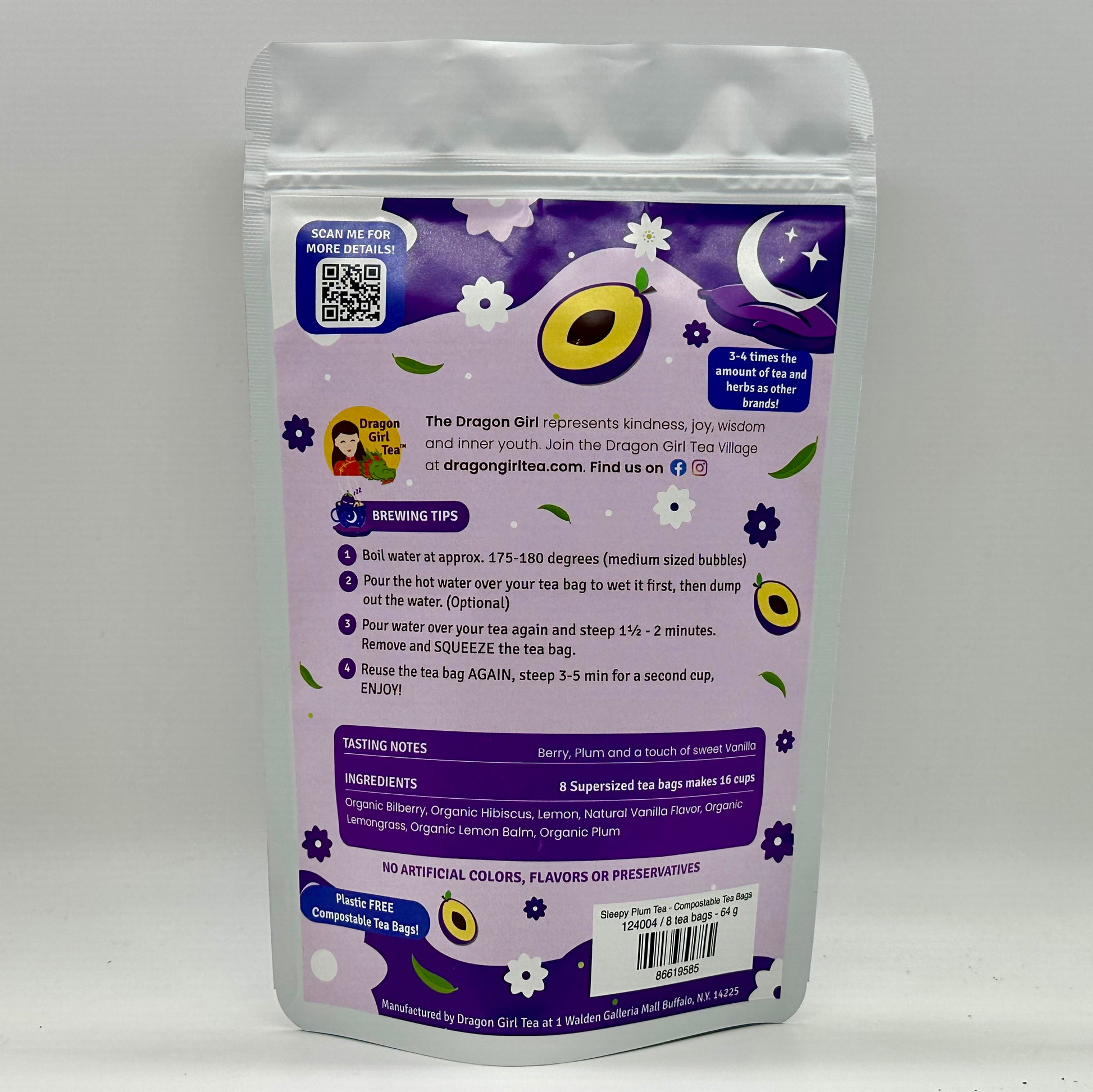 Sleepy Plum Tea - Compostable Tea Bags - Caffeine Free 2025