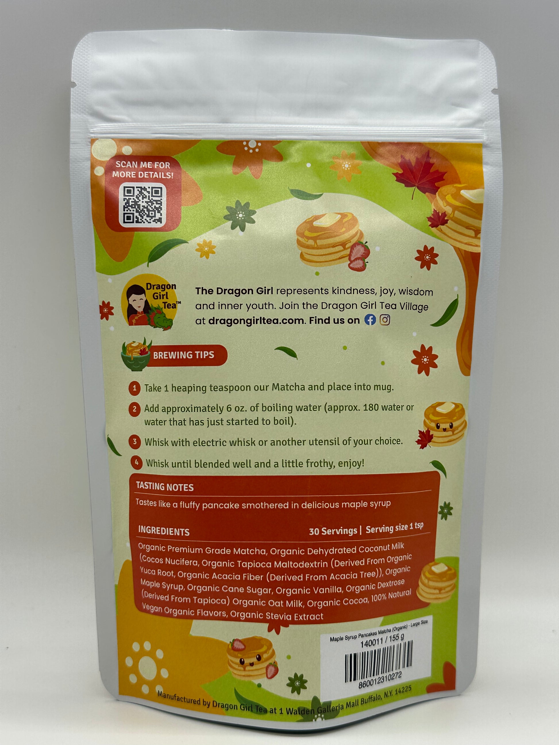 Maple Syrup Pancakes Matcha (Organic) - Large Size