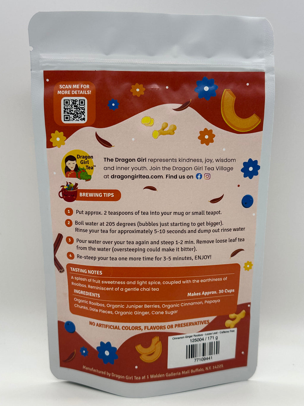 Cinnamon Ginger Rooibos (Organic Ingredients) - Loose Leaf - Caffeine Free 2025