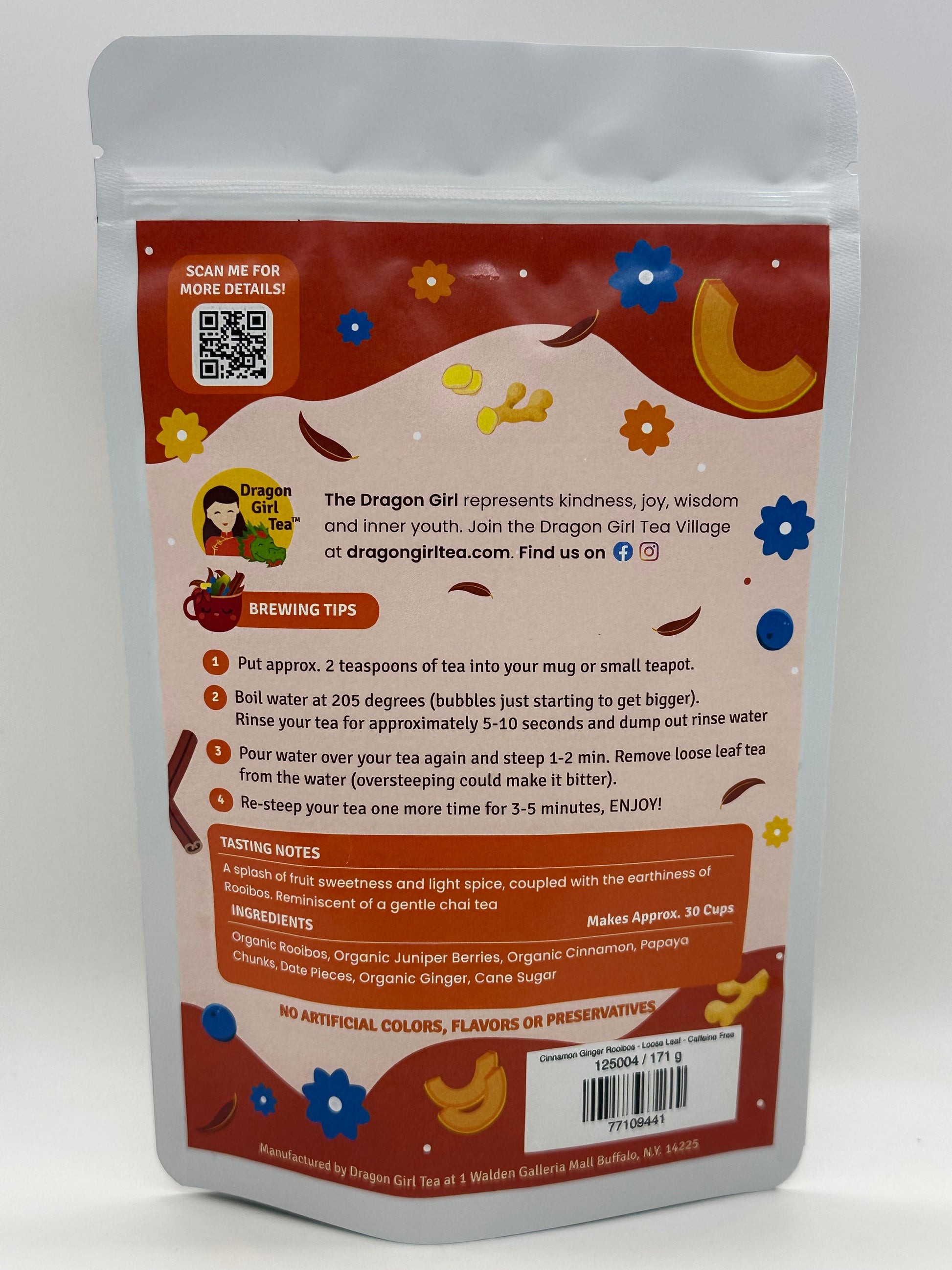 Cinnamon Ginger Rooibos (Organic Ingredients) - Loose Leaf - Caffeine Free 2025