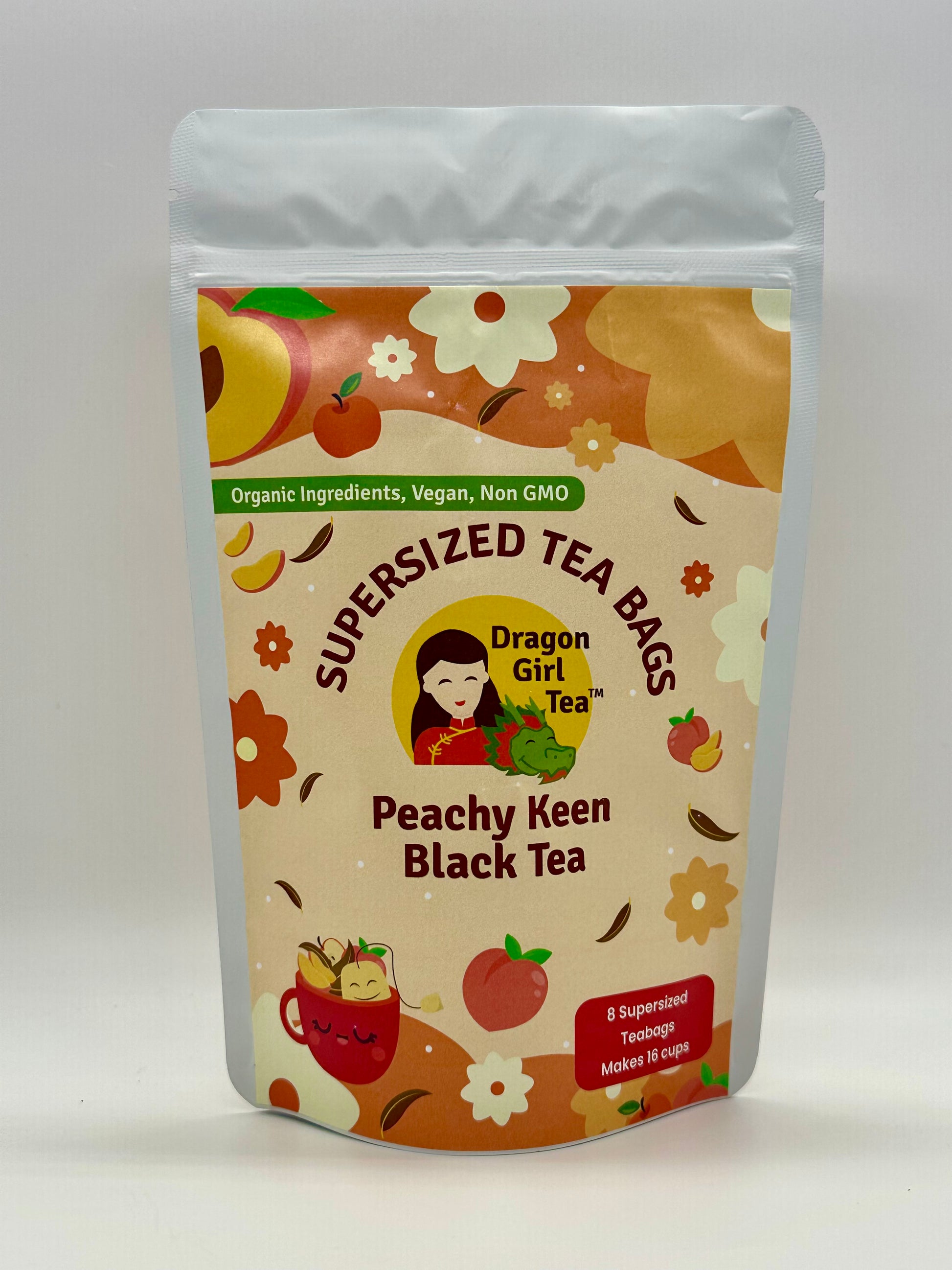 Peachy Keen Black Tea - Compostable Tea Bags