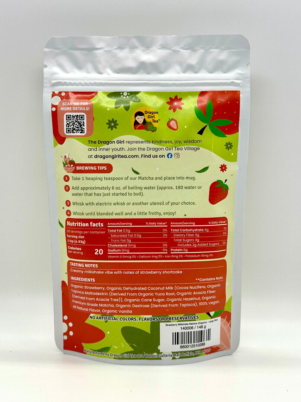 Strawberry Milkshake Matcha (Organic) - Large Size