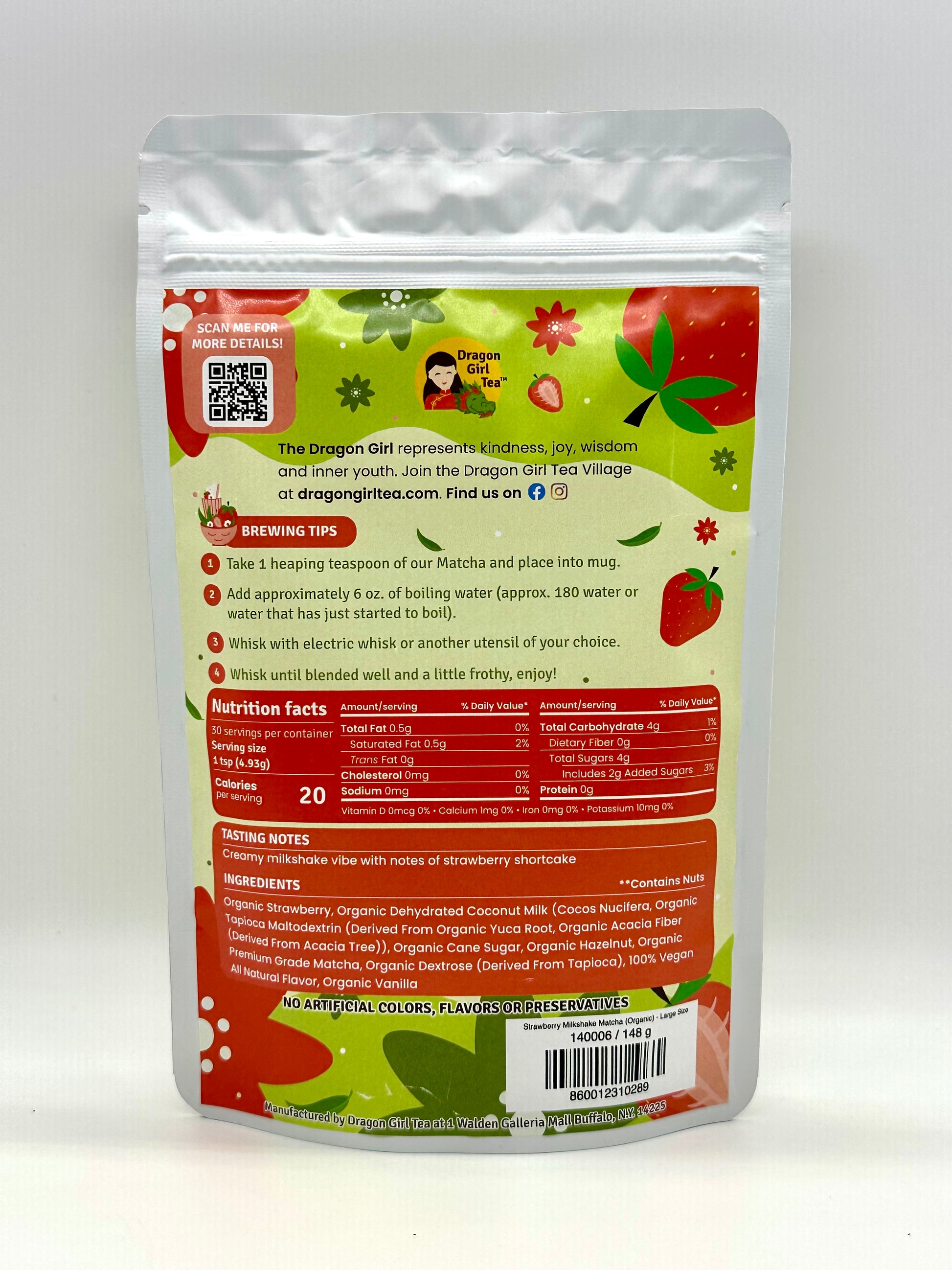 Strawberry Milkshake Matcha (Organic) - Large Size