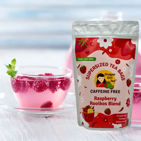 Raspberry Rooibos Blend - Herbal Tea - Compostable Tea Bags Dragon Girl Tea
