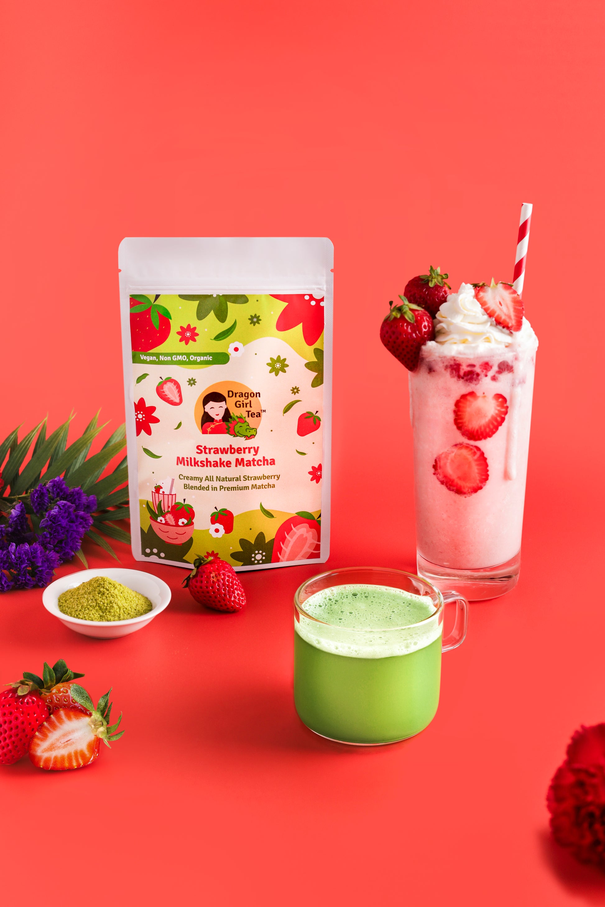 Strawberry Milkshake Matcha (Organic) - Large Size