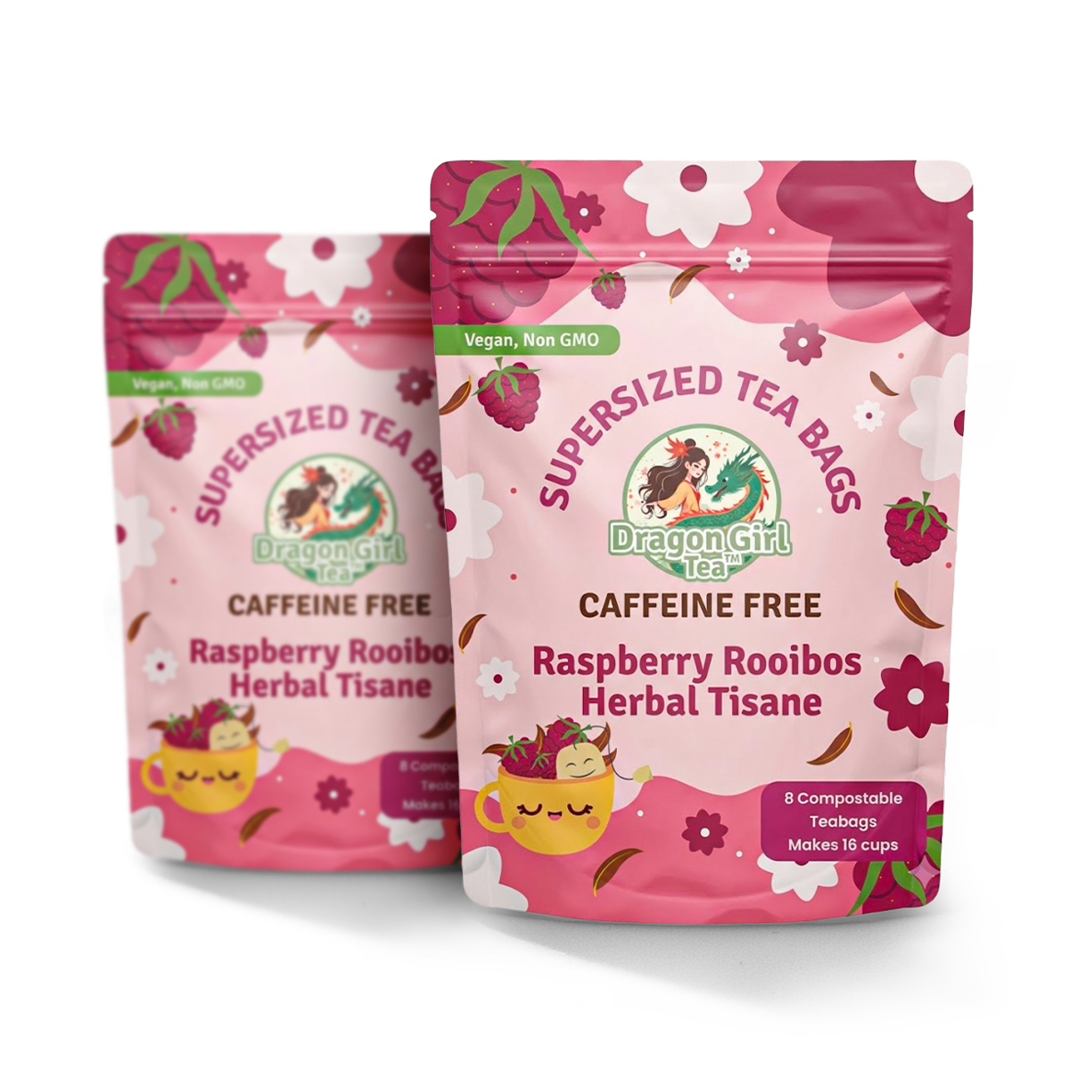 Raspberry Rooibos herbal tea, 2-pack — Dragon Girl Tea