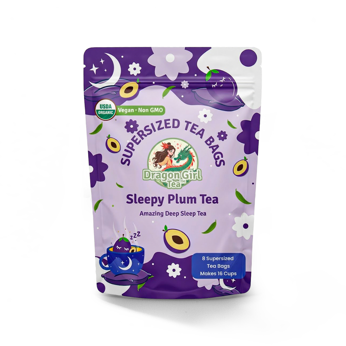 Sleepy Plum herbal tea, single pouch — Dragon Girl Tea