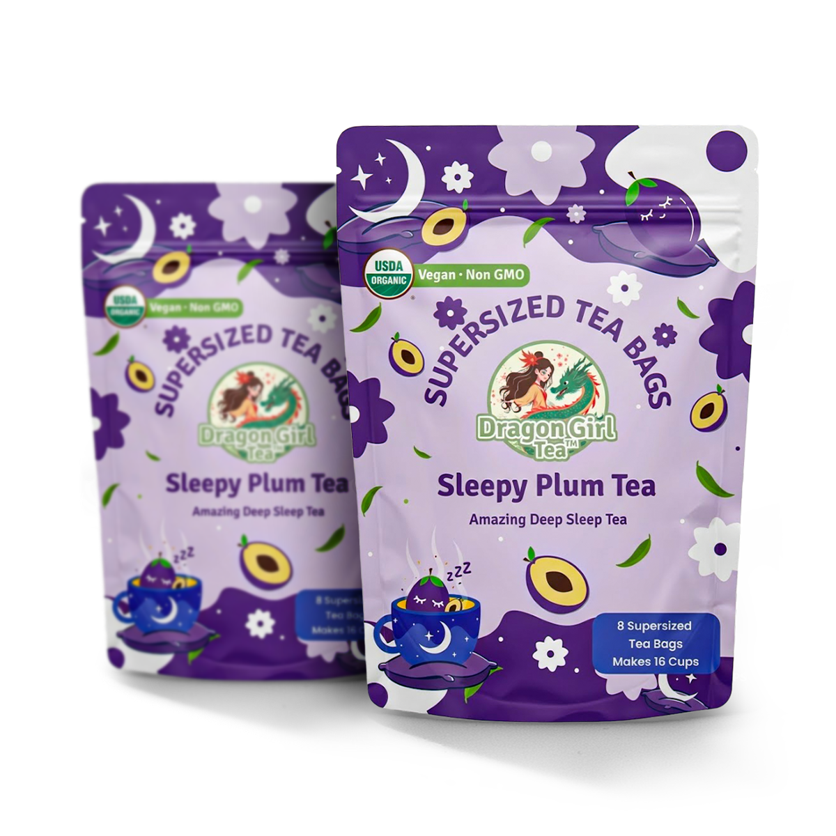 Sleepy Plum herbal tea, 2-pack — Dragon Girl Tea
