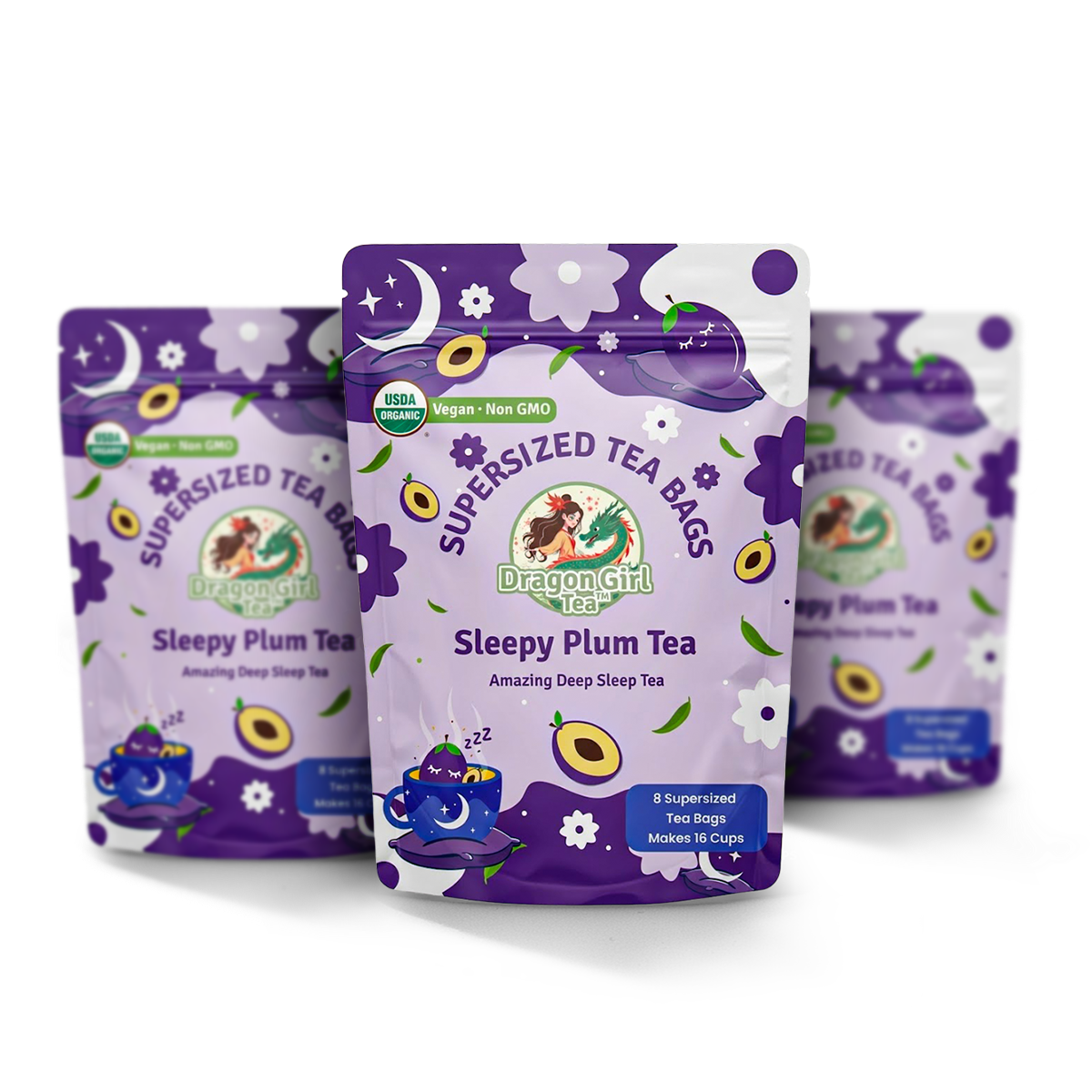 Sleepy Plum herbal tea, 3-pack — Dragon Girl Tea
