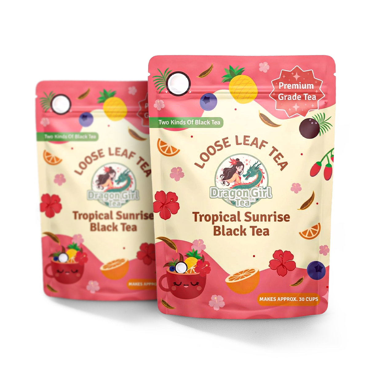 Tropical Sunrise black tea loose leaf, 2-pack — Dragon Girl Tea