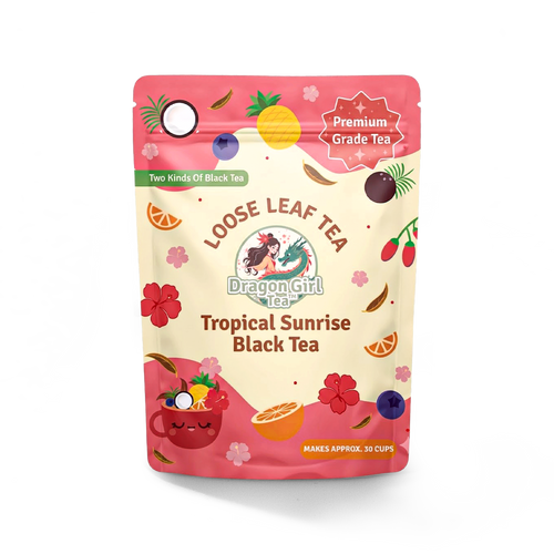 Tropical Sunrise black tea loose leaf, single pouch — Dragon Girl Tea