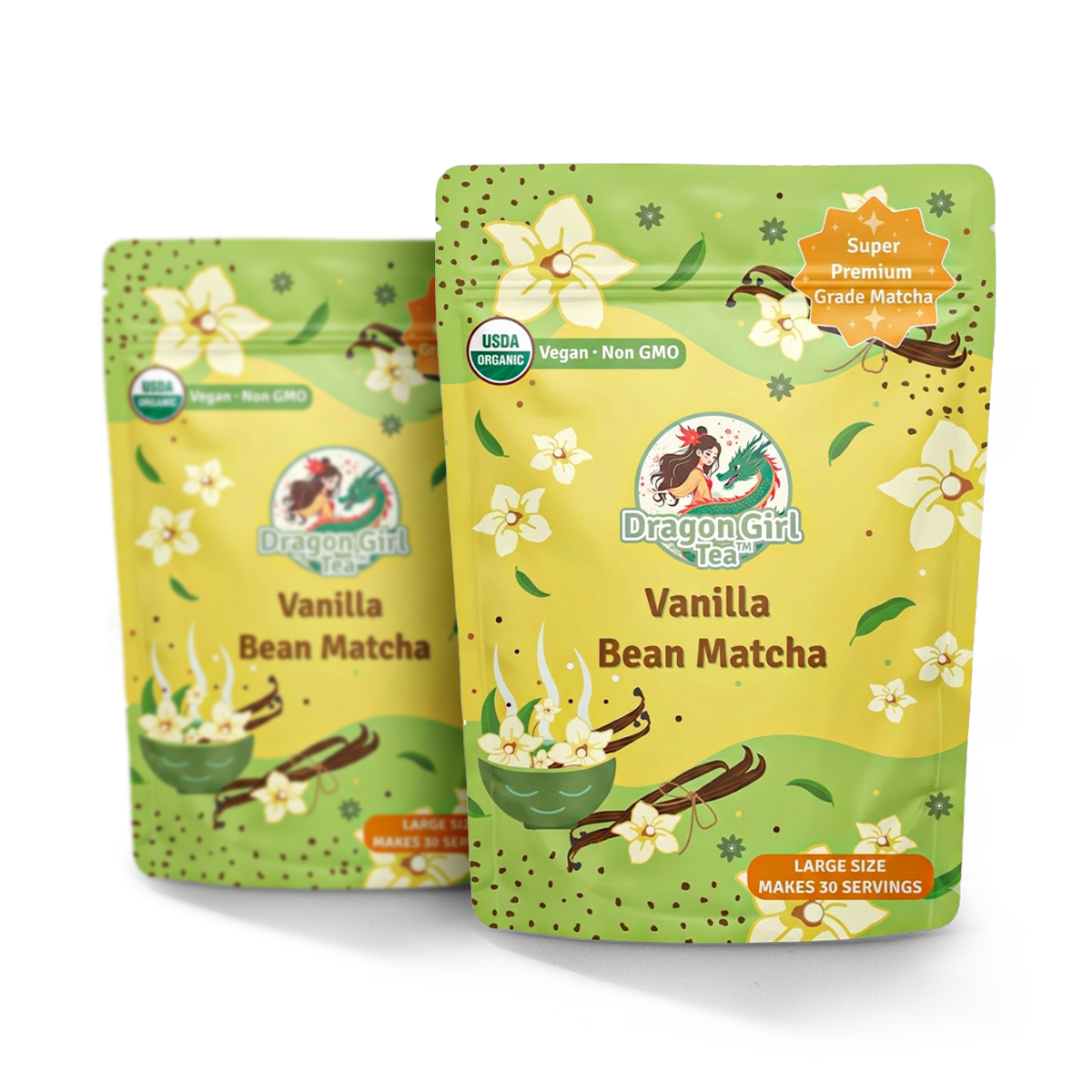 Vanilla Bean vegan dessert matcha, 2-pack — Dragon Girl Tea